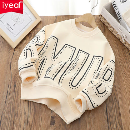 IYEAL  Kids Boys' Sweatershirts Spring and Autumn Children's Wear New Boys' and Girls' Round Neck Cartoon Pullover