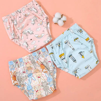 5PC Baby Diaper Potty Training Pants Waterproof Washable Cotton Cleanliness Learning Panties Breathable Cloth
