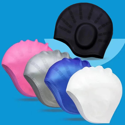Silicone Swimming Cap with Ear Protection