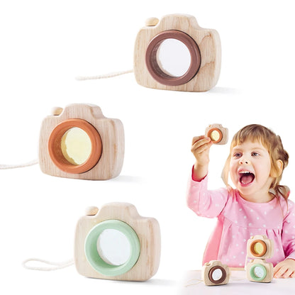 Tiny Wooden Fashion Camera Baby Toys Beech Wooden Colorful Baby Blocks Montessori Toys for Children  Nursing Gift Outdoor Toys