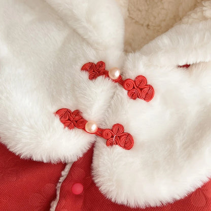 IYEAL  Baby Cloak For Autumn And Winter Outings, Children's Windproof Shawl With Plush Insulation, Baby Princess Super Cute Coat