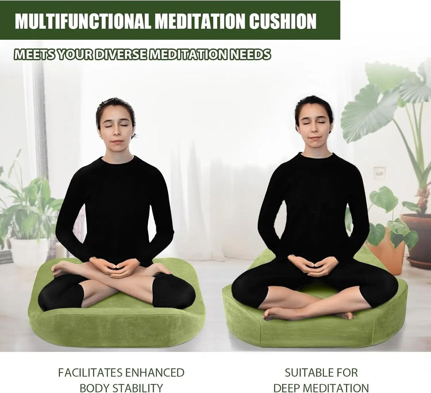 Cushion - Floor Pillow For Women,Large Comfortable Meditation Pillow, Foam Floor Cushion Seating For Adults - Premium Yoga Pillo