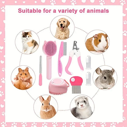 Cat Brush Beauty Kit With Pet Nail Clippers