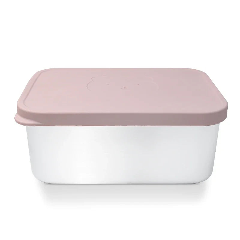 Stainless Steel Lunch Box Environmentally Friendly Food Grade Bpa Free Leakproof Children's Lunch Box Silicone Lid Lunch Box