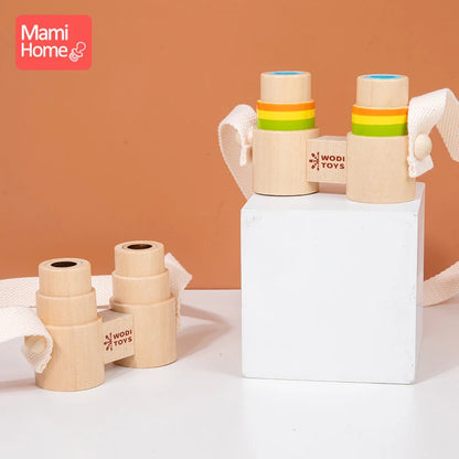 Baby Wooden Cute Telescope Camera Fixing Device Toddler Play Gym Teether Crib Toy Organic Teether Pendant For Children Gift