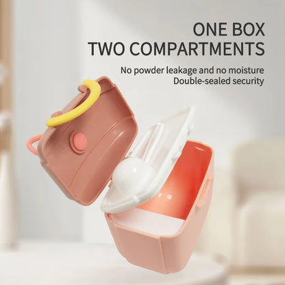 1pcs Milk Powder Box Baby Travel Portable Food Storage Box Simple Candy Colored Double Ring Safety Sealed Milk Powder Can No Bpa