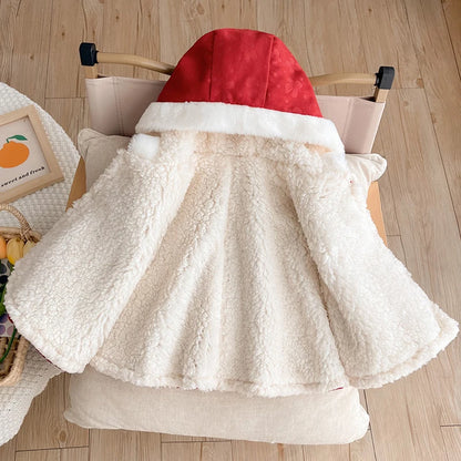 IYEAL  Baby Cloak For Autumn And Winter Outings, Children's Windproof Shawl With Plush Insulation, Baby Princess Super Cute Coat