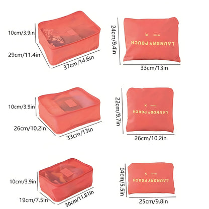 1Set/6Pcs Travel Storage Bag Set for Clothes Tidy Organizer Luggage Pouch Suitcase Handbag Closet Divider Drawer Organizador