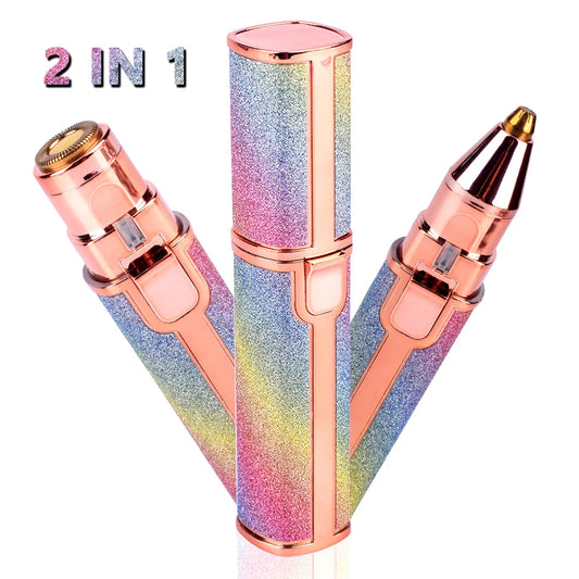 2 in 1 Electric Eyebrow Trimmer Makeup Painless Eye Brow Epilator Mini Shaver Razors Portable Facial Hair Remover Women depilato