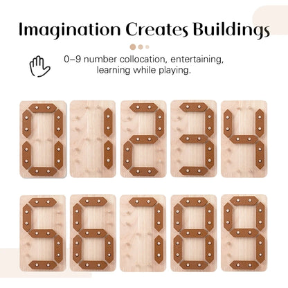 Montessori Wooden Puzzle Sensory Toy Math Number Shape Toy Counting Educational Toy 3D Puzzle Party Favors Hand Eye Develop Gift