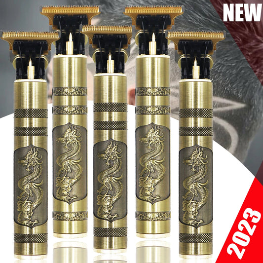 With box 2023 OHS Metal Body Vintage T9 Cordless Hair Cutting Machine Electric Shaver For Man Hair Clipper Barber Trimmer Beard