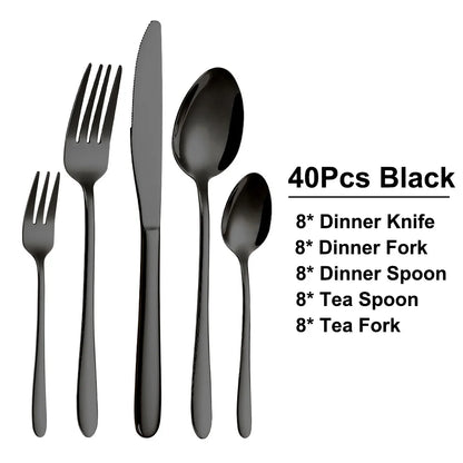 Black Stainless Steel Set | Best Tableware Cutlery Set 