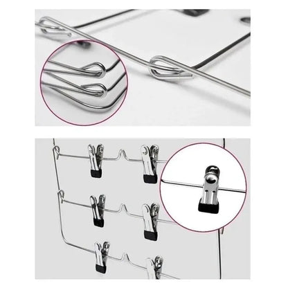 1PC Multilayer Clothes Hangers with 8 Clips Clothing Storage Rack Holder Drying Wardrobe Folding Pants Clothes Metal Skirt Rack