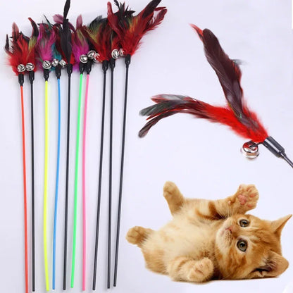 Interactive Cat Stick Feather Toy