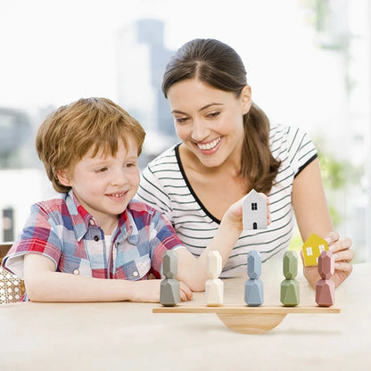 Montessori Silicone Baby Balance Blocks Block Toy Food Grade Silicone Stacking Building Category Game Early Educational Kid Gift