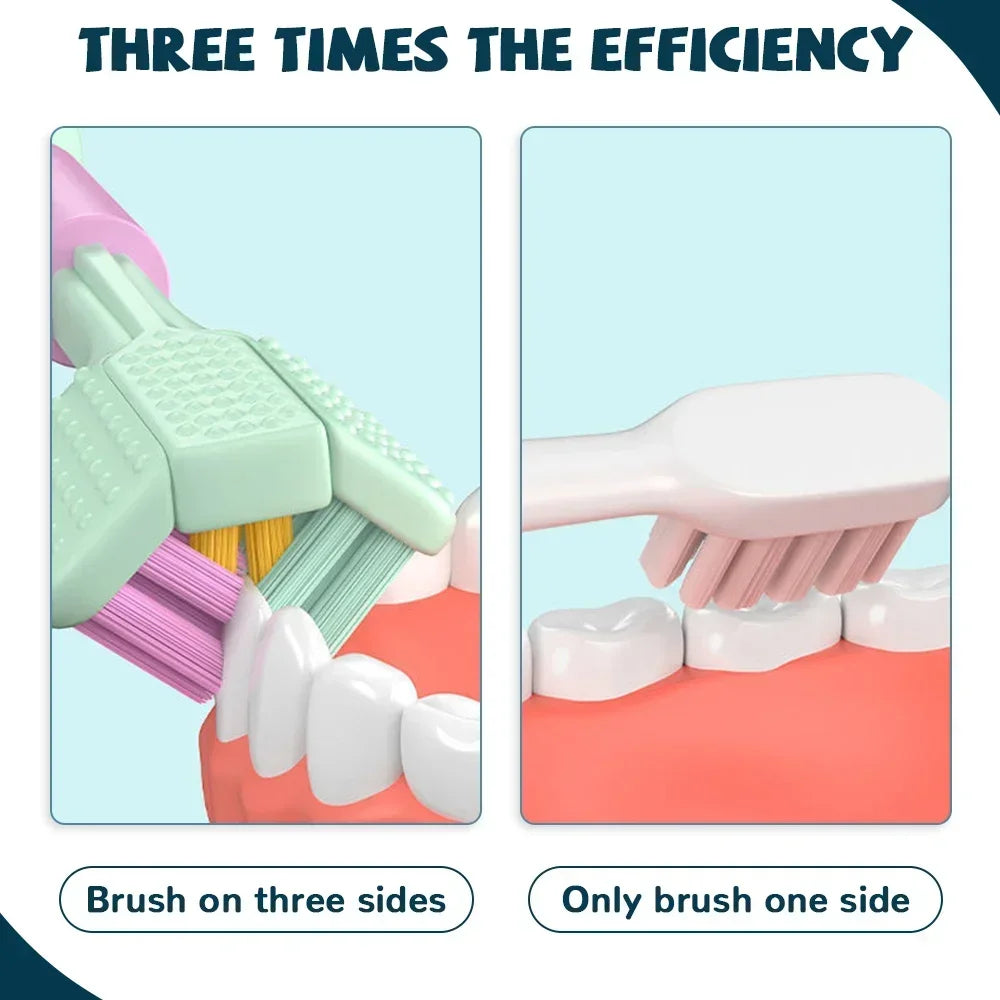 Three-Sided Soft Hair Toothbrush