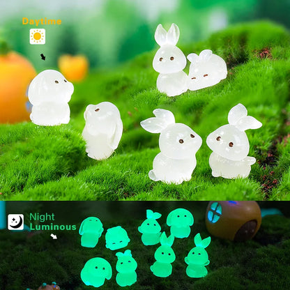 2024 Hot Easter Christmas Rabbit Figurine Landscape Home Kawaii Room Decor Miniature Fairy Garden Decoration Accessories Modern