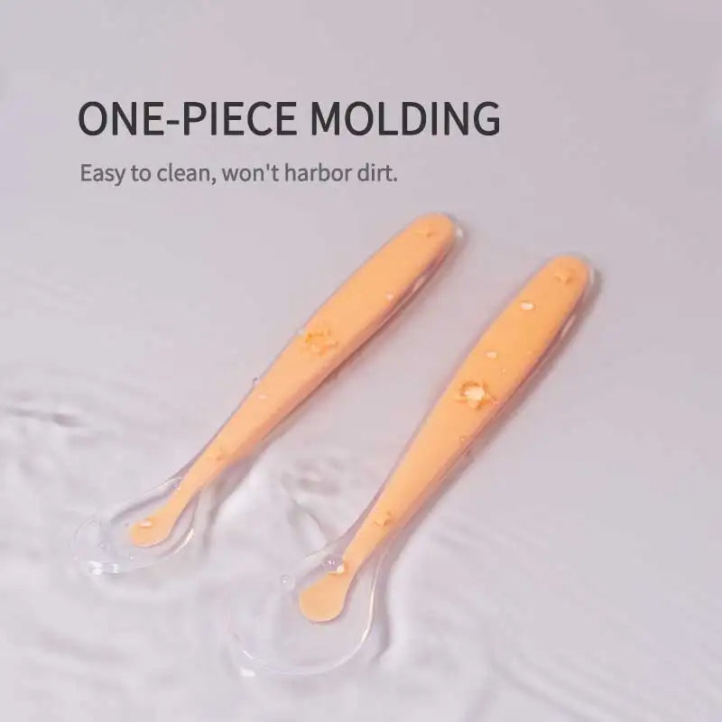 2 Pcs Baby Silicone Spoon Learning Spoon Set Stars Tableware Kids Soft Silicone Feeding Spoon Training Baby Reborn Silicone