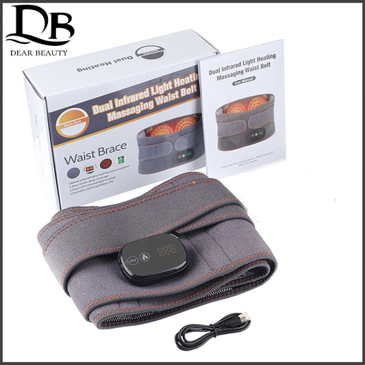 Belt Support Care Health Brace Physio Decompression Back Relief Waist Lumbar Traction Backache Heat Therapy Pain Massager Parent