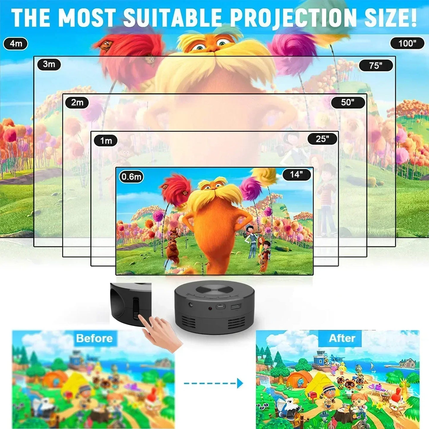 Smart Projector LED HD TV Video Projetor