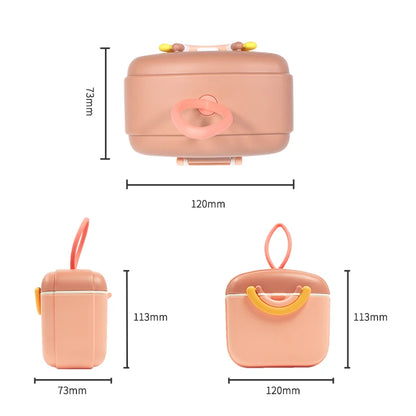 1pcs Milk Powder Box Baby Travel Portable Food Storage Box Simple Candy Colored Double Ring Safety Sealed Milk Powder Can No Bpa