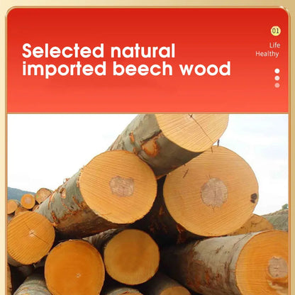 20 Beads Carbonized Beech Wood Massage Stick Press Relaxed Fit Whole Body Shape Dredging Meridians Scraping Acupressure