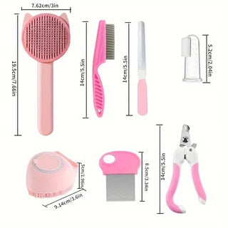 Cat Brush Beauty Kit With Pet Nail Clippers