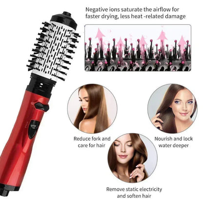 3 in 1 Rotating Hair Dryer Electric Comb Hair Straightener Brush Dryer Brush Hot Air Comb Negative Ion Hair Styler Comb