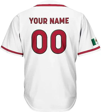2024 Mexico Baseball jersey 3D Print Mesh Free Custom Name Baseball Shirt Men's Street Oversize Apparel Short Sleeve Sportswear