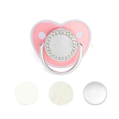 Newborn Blank Baby Pacifier Rhinestone Silicone Infant Teethers Baby Shower Gifts BPA Free Baby Soother Dummy for 0-24M