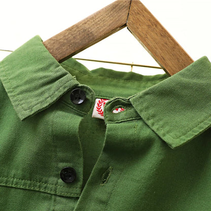IYEAL 2024 Boys' Spring Clothes Korean Children's Tops Clothing Cotton Long Sleeved Collar Shirts For Kids Boys Wear 3-12 Years