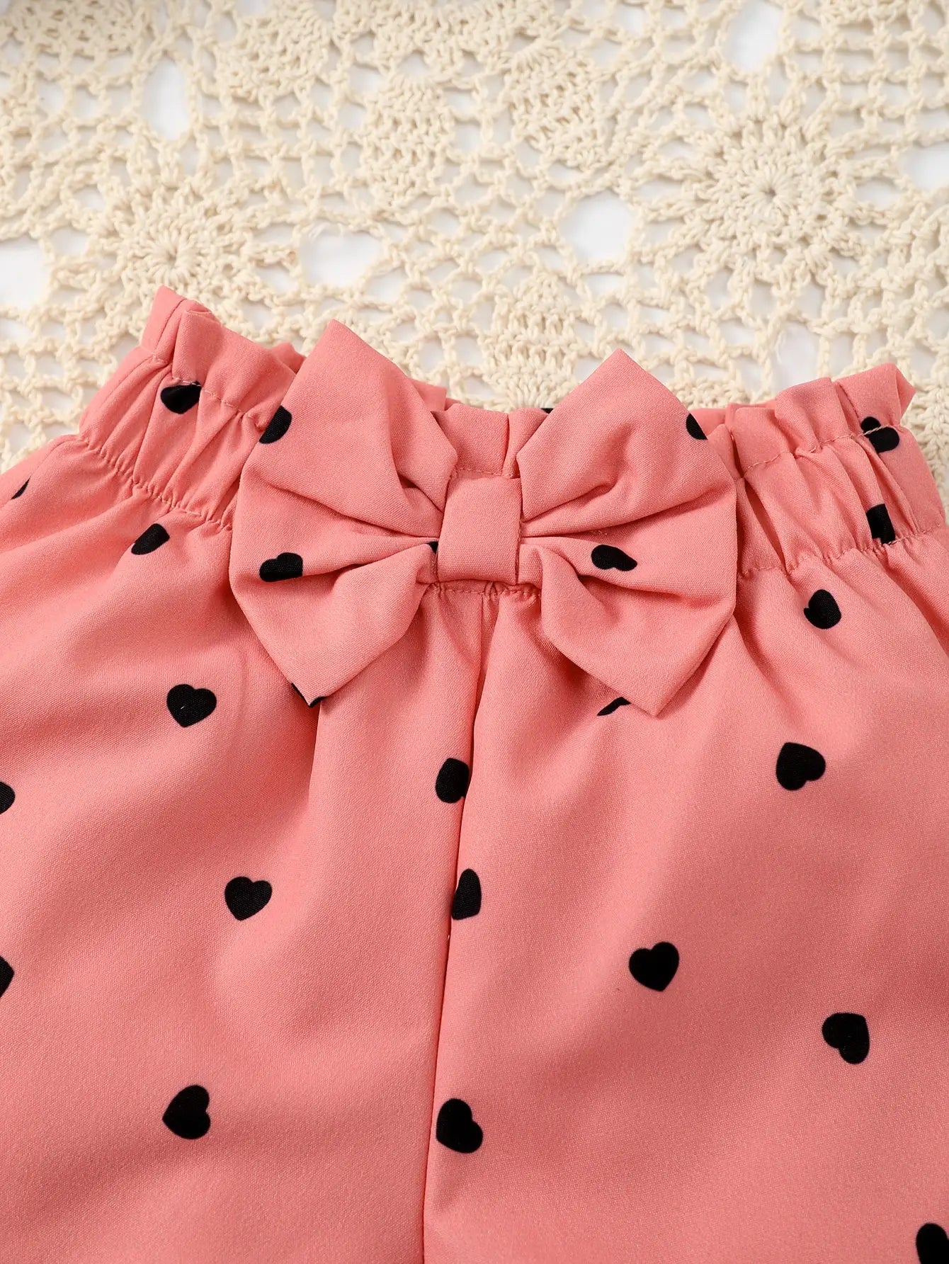 Summer Baby Girl Suit Short-Sleeved Shorts Bow Fashion Children's Clothing 6m-3y