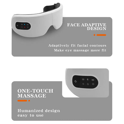 Eye Massager Electric Hot Compress Mask Heat Vibration Wireless Bluetooth Music Protector 4-speed Relieve Fatigue Improve Sleep