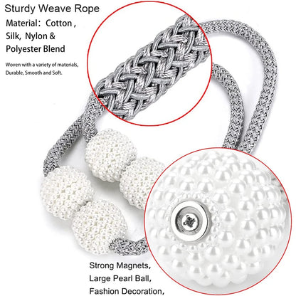 Magnetic Curtain Tiebacks with Pearls