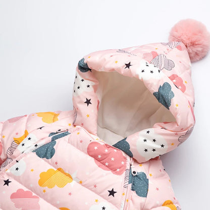 IYEAL Baby Clothes Winter Snowsuit Plus Velvet Duck Down Boys Jumpsuit 0-3 Yrs Newborn Romper Baby Girls Overalls Toddler Coats