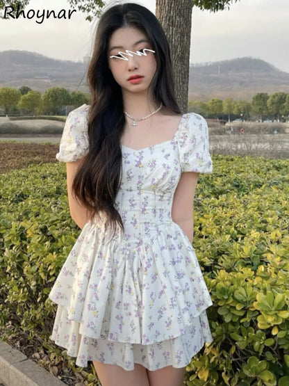 Floral Sweet Puff Sleeve Dress