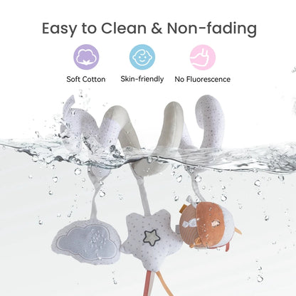 Car Seat Toys Baby Cute Spiral Plush Dismantling Rattle Toys Soft Crib Bed Stroller Stretch Spiral Activity Car Seat Hanging Toy