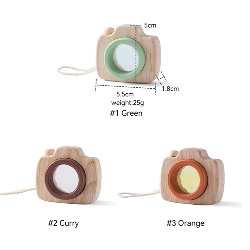 Tiny Wooden Fashion Camera Baby Toys Beech Wooden Colorful Baby Blocks Montessori Toys for Children  Nursing Gift Outdoor Toys