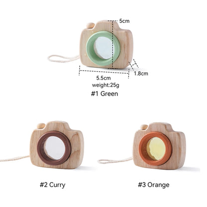 Tiny Wooden Fashion Camera Baby Toys Beech Wooden Colorful Baby Blocks Montessori Toys for Children  Nursing Gift Outdoor Toys