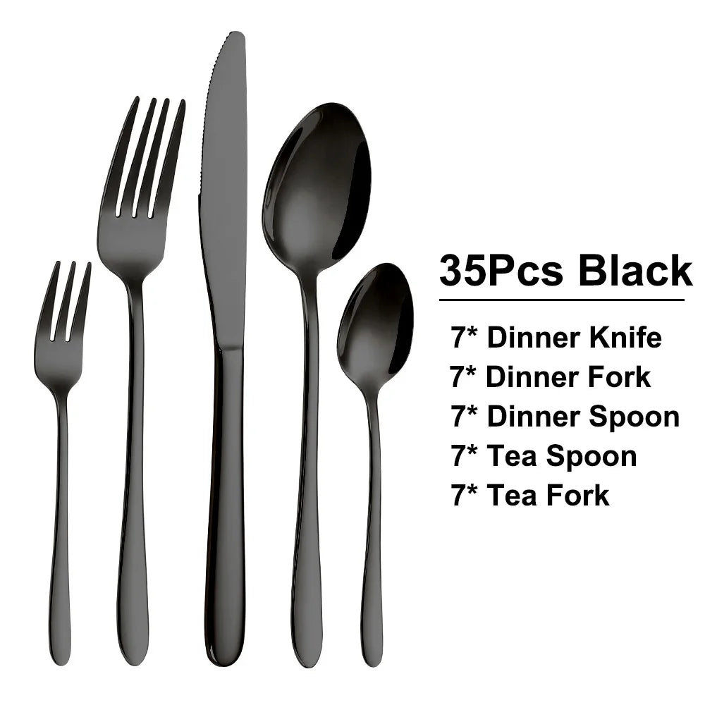 Black Stainless Steel Set | Best Tableware Cutlery Set 