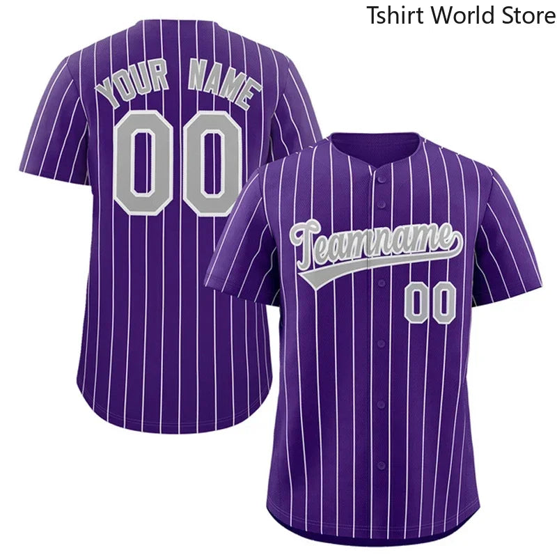 Purple Line Series Sportswear Tops Custom Baseball Jersey Shirt Printed for Men and Women Shirt Casual Shirts