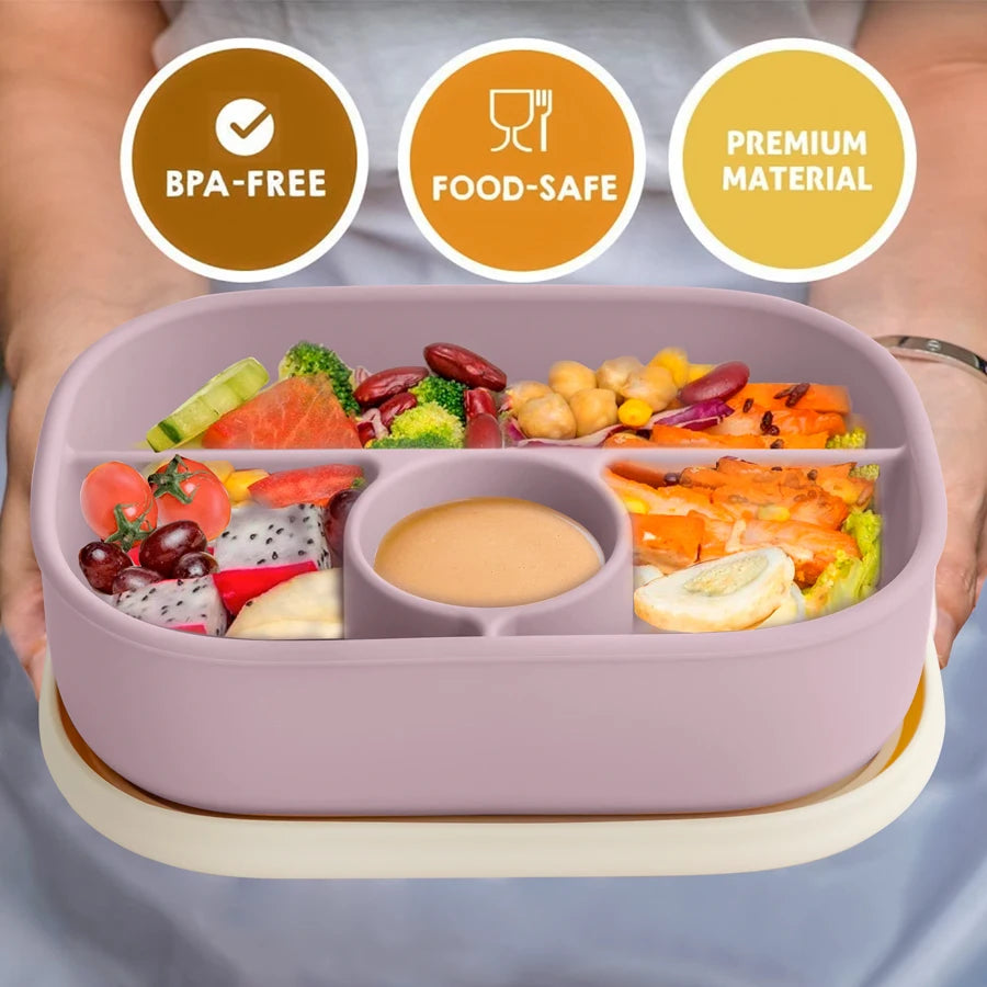 New Portable Lunch Box Food Grade Dishes Tableware Children Bento Box Leakproof Microwavable Feeding Bowl Baby Accessories
