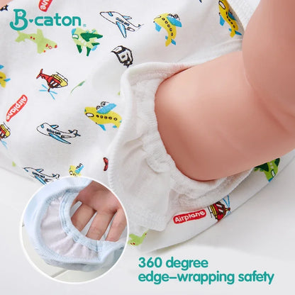 5PCS Baby Reusable Diapers 100% Cotton Cloth Panties Waterproof Kid Training Pants Adjustable Washable Breathable Ecological