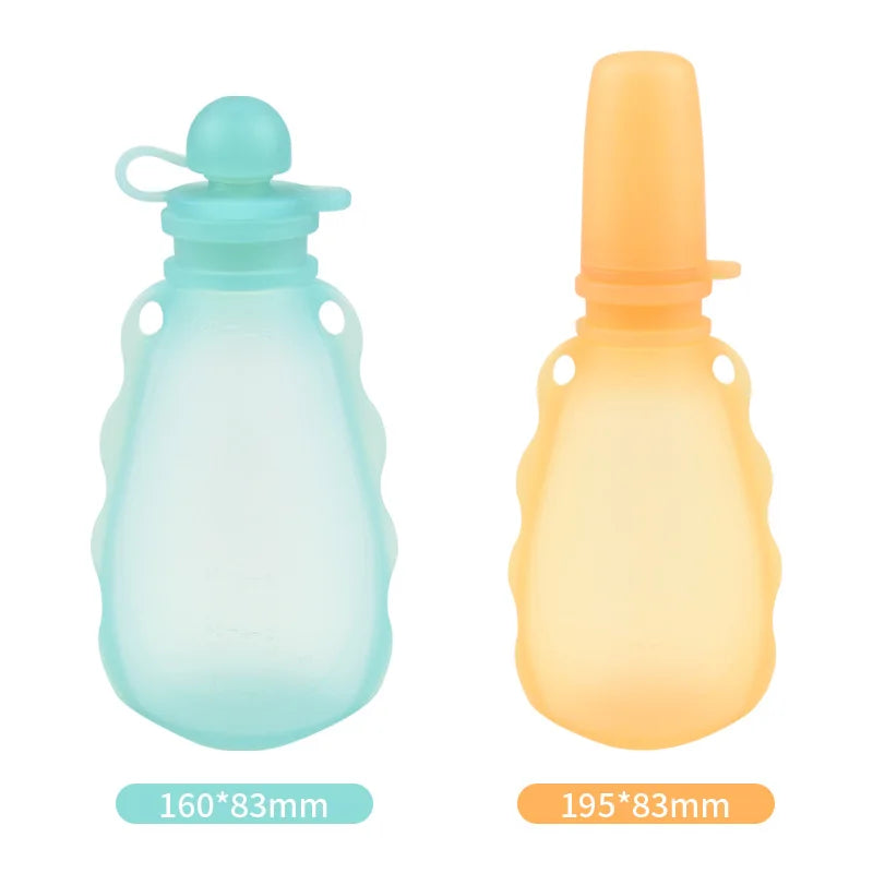 Reusable Silicone Breast Milk Storage Bag Leak-proof Suckable Juice BPA Free Baby Feeding Traveling&Go out Breastfeeding Partner