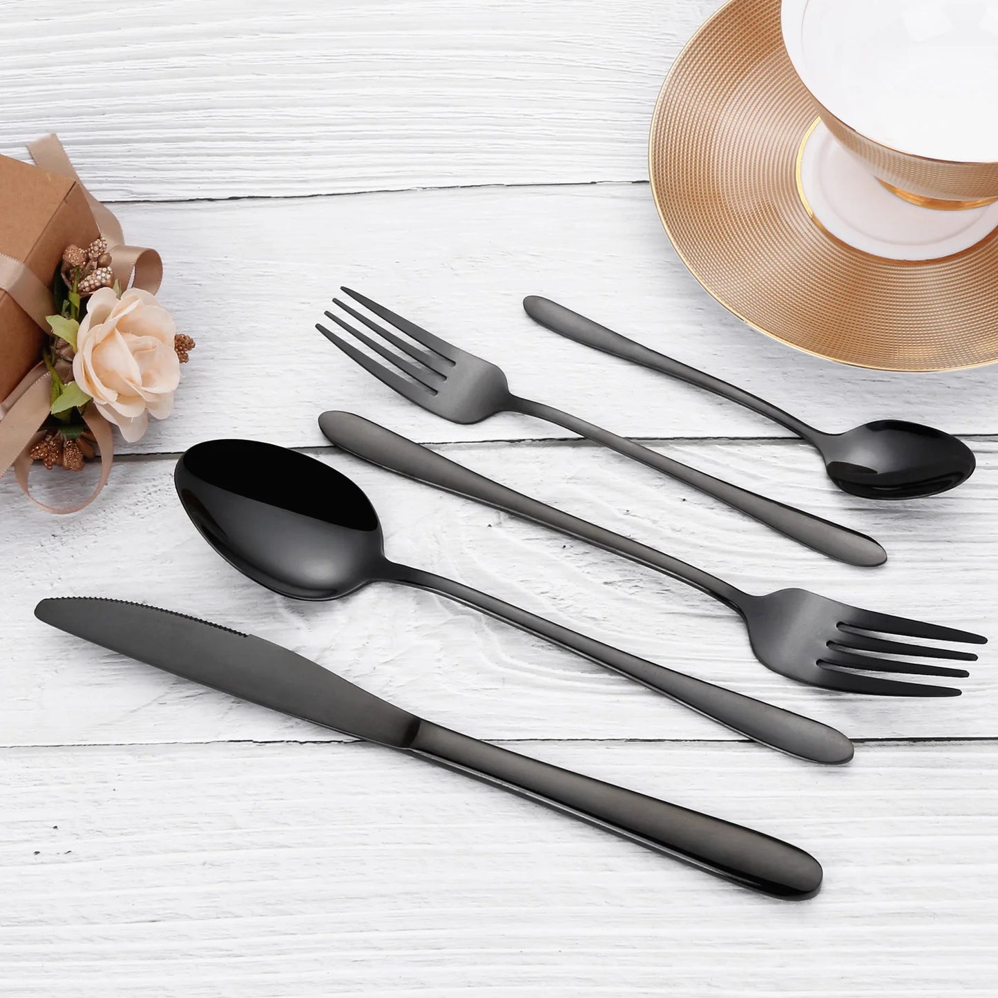 Black Stainless Steel Set | Best Tableware Cutlery Set 