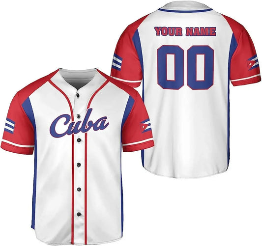 Custom Cuba Olive Army FLAG 3D Print Mesh Fiber Baseball Jersey Shirt Top Tee Men Streetwear Short Sleeve Sport