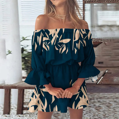 Boho Off-Shoulder Floral Mini Dress
