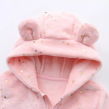 IYEAL 2024  New Christmas Cute Cartoon Jumpsuit  Autumn/Winter Newborn Baby Star sequins Romper Outwear Baby Soft Flannel Romper