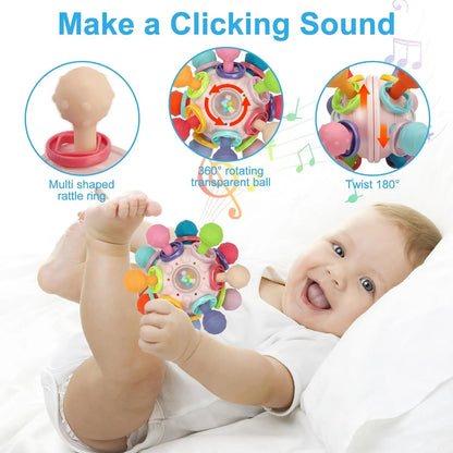 Baby Sensory Teething Toys, Montessori Baby Teethers Rattle Chew Toys - Educational Learning Gifts for Infant Newborn Boys Girls
