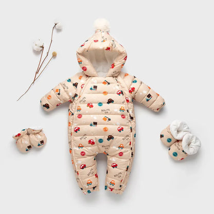 IYEAL Baby Clothes Winter Snowsuit Plus Velvet Duck Down Boys Jumpsuit 0-3 Yrs Newborn Romper Baby Girls Overalls Toddler Coats